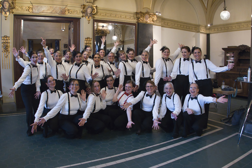Die A-Cappella Ladies im Gruppenbild im Foyer der Stadthalle
